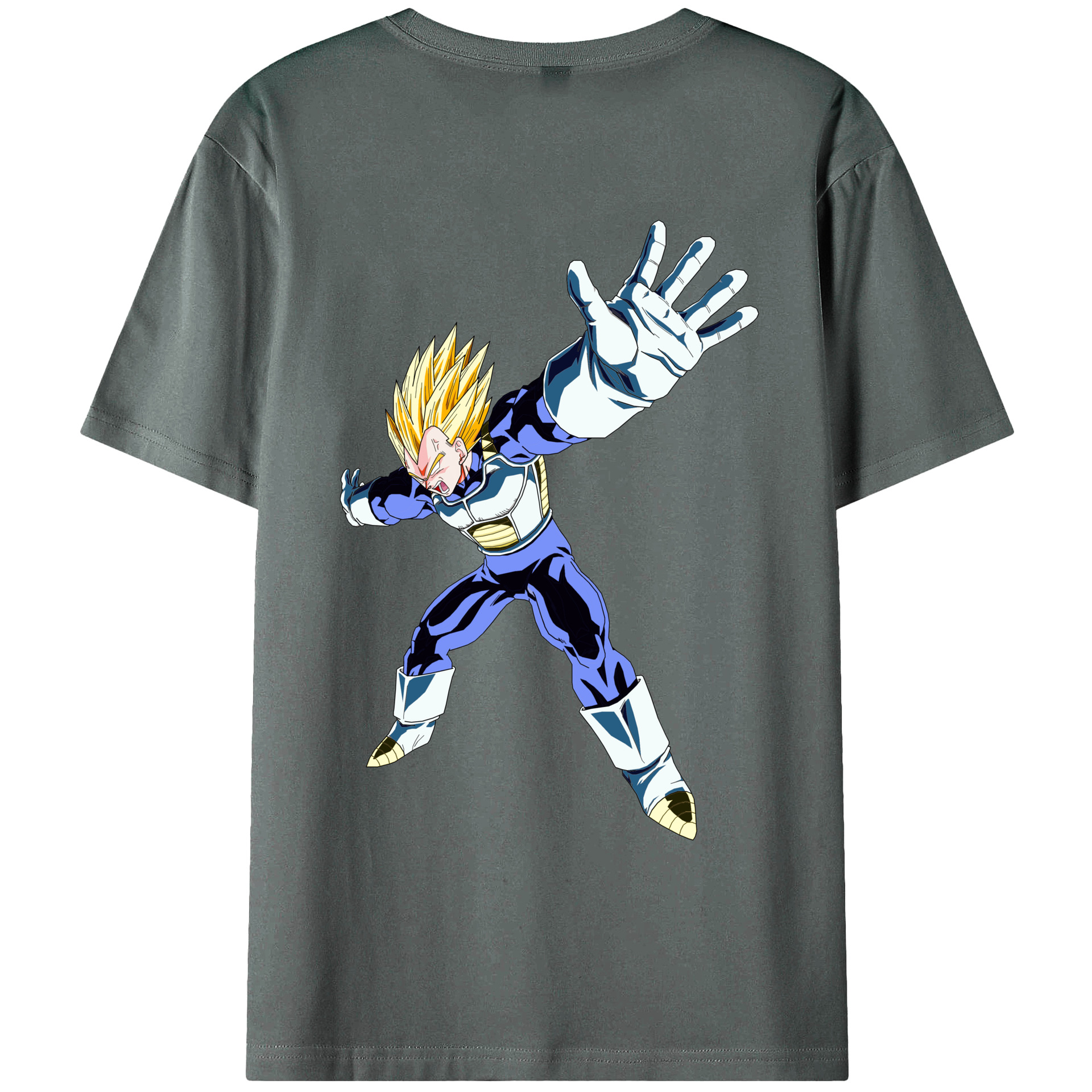（画像用） ドラゴンボール ベジータ四世（Bejīta Yonsei）DRAGON BALL Vegeta IV 綿100％半袖Tシャツ（背面プリント）